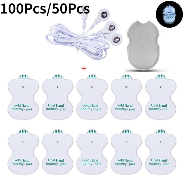 100 Peças Adesivos Eletrodos Fisioterapia Massagem Tecido Eletrodo Pad Massageador Muscular
