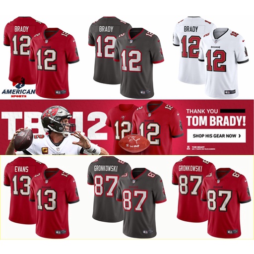 Red Nike NFL Tampa Bay Buccaneers Brady #12 Jersey Junior