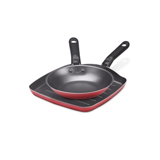 Conjunto De Grill E Frigideira Brinox Garlic 2 Peças Vermelho