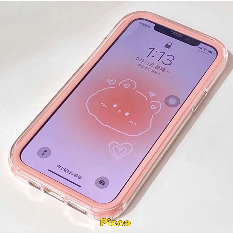 Capa de telefone transparente Candy Color para iPhone 14 13 12 11 Pro Max  XR XS