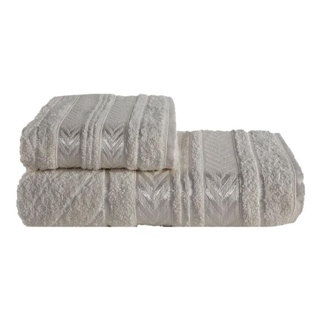 Kit Jogo 2 Pcs Zion Toalha Banho Rosto NUDE BEGE CLARO Algodao FELPUDA HIPOALERGENICO MACIO SECA
