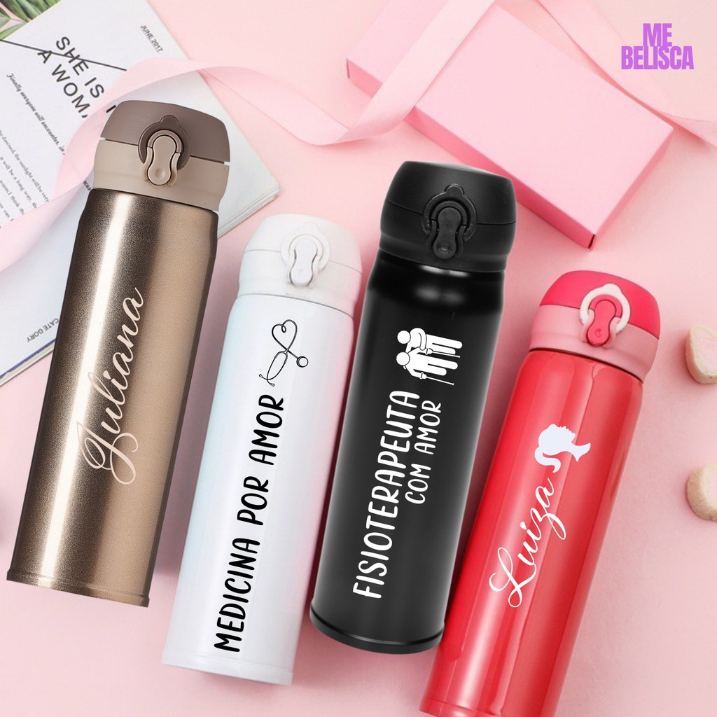 Garrafa Personalizada Termica (400ml) - Café - Chá - Água
