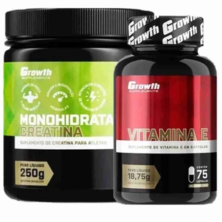Kit Creatina 250g Monohidratada + Vitamina E 75 Caps Growth