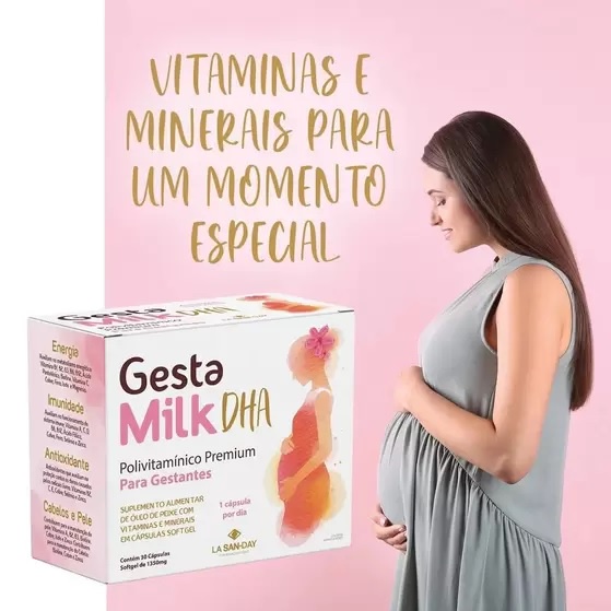 Kit Com 3 Gestamilk Dha 30cps Vitamina Gestante La San Day Shopee Brasil 