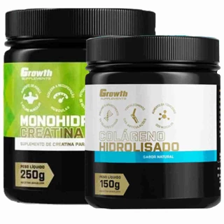 Creatina Pura 250g + Colágeno em Pó 150g Growth Supplements