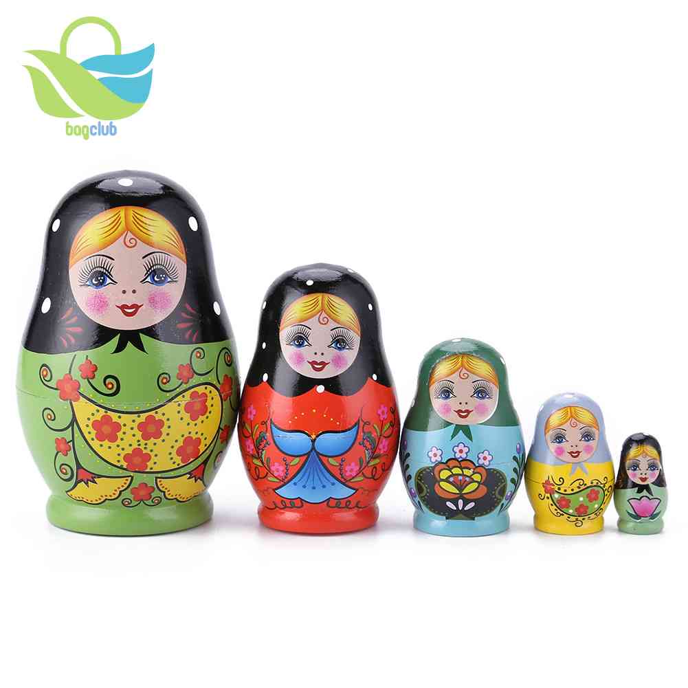 1 Conjunto De Bonecas Nesting Dolls Coloridas Pintadas Matryoshka Russa ...