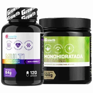 Kit Multivitaminico 120 Caps + Creatina Pura 100g Growth