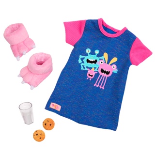 Camisão De Pijama Com Pantufas - Our Generation