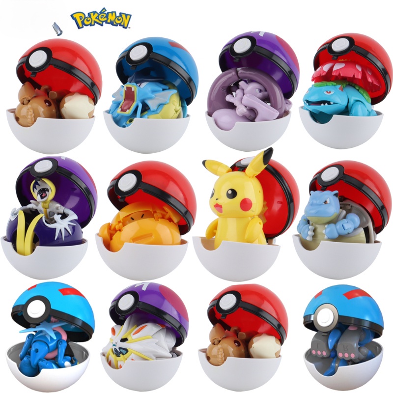 Brinquedos Variantes Pokemon Ball, Modelo Pikachu, Jenny Turtle, Monstros  de Bolso, Brinquedo Action Figure, Presente de Natal e Halloween