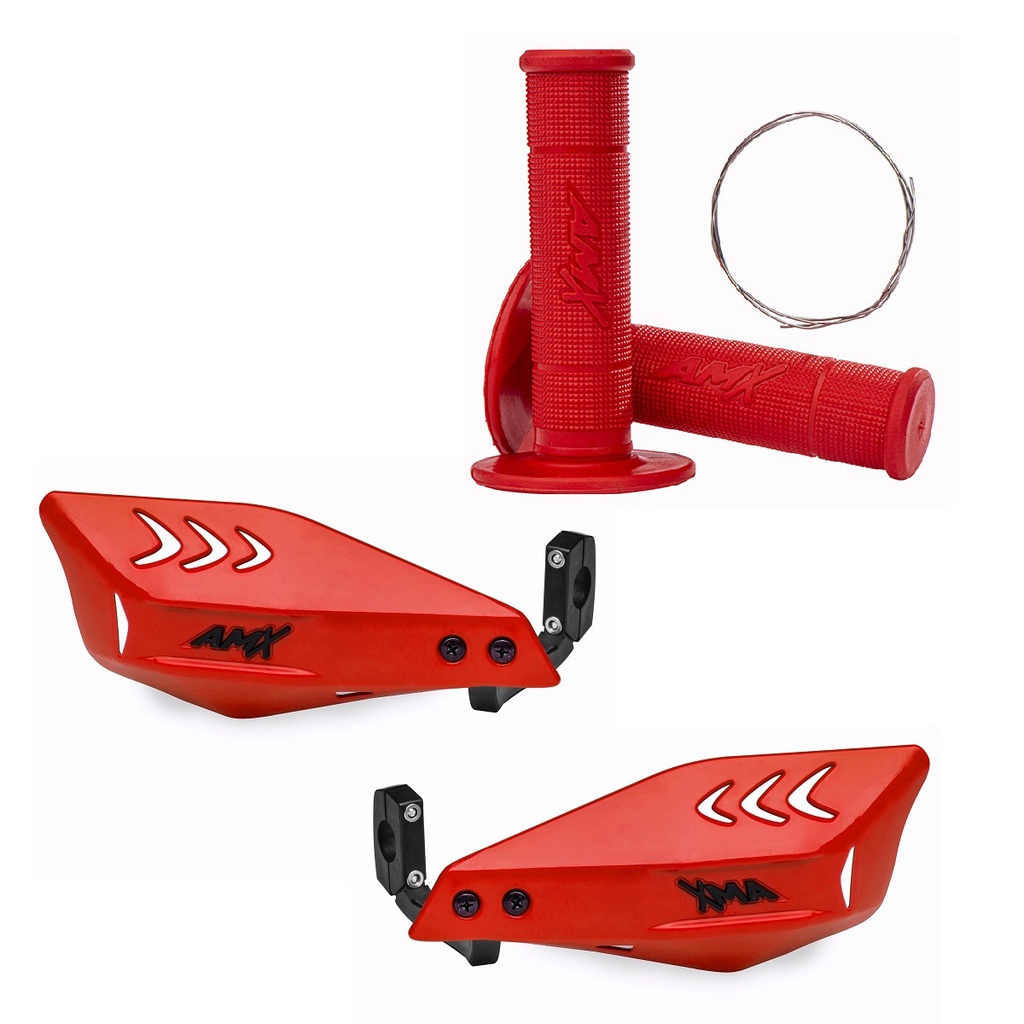 Protetor De Mão Wing + Manopla Punho De Moto Trilha Lite Amx