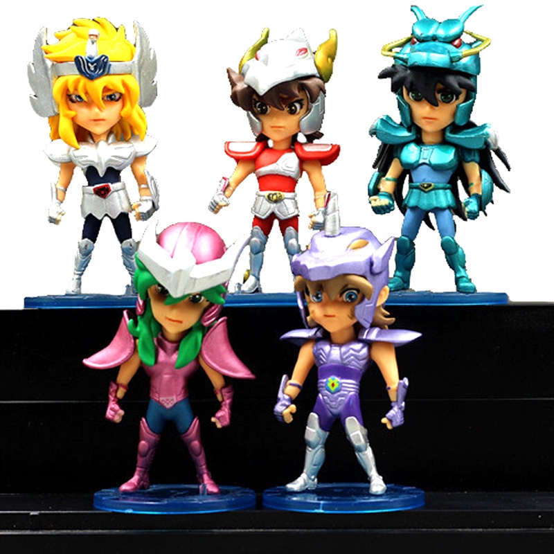 5 pcs Saint Seiya Os Cavaleiros Do Zodíaco Bronze Mito Pano PVC Figuras De Ação Ikki Shiryu Shun Hyoga Bonecas Colecionáveis Kit De Brinquedos Infantis