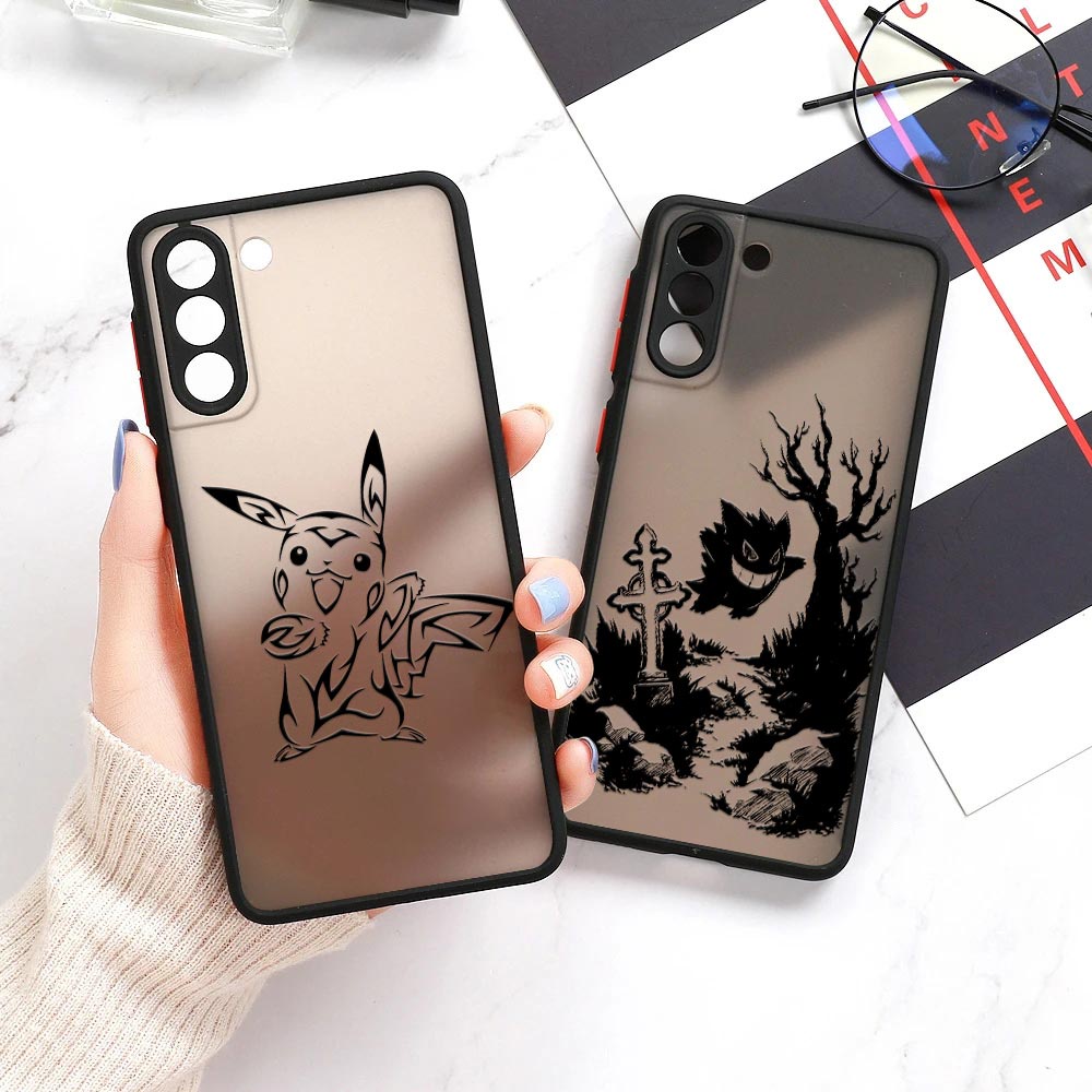 Pokemons Pikachus Gengars Armadura À Prova De Choque De Silicone Transparente Para Telefone Samsung S23 Ultra Cases Galaxy S20 FE S21 S22 5G S10 S8 S9 Plus Nota 20 10 Lite Capa Mate