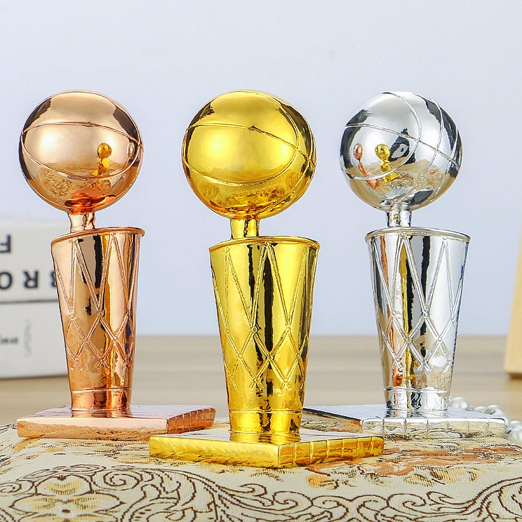 Basquetebol Larry O'Brien NBA Championship Troféu Artesanato MVP Competição Esportiva Gold Silver Copa Cobre Coleção De Fãs Lembrança