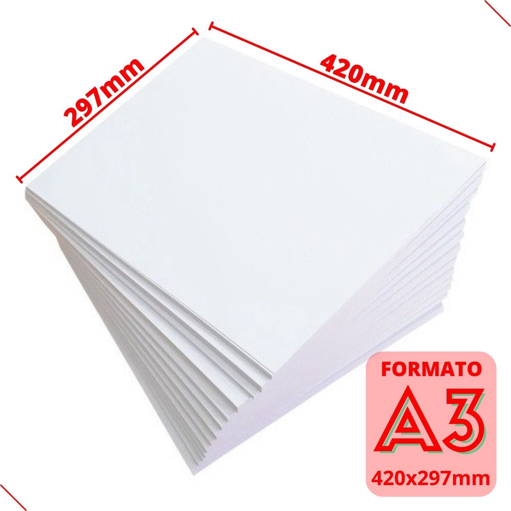 Papel Offset A3 Branco 100 Folhas Sulfite 180g Chambril Top | Shopee Brasil