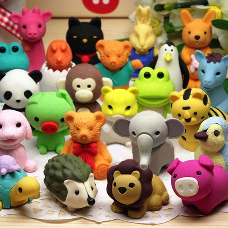 5 pequenos animais dos desenhos animados borracha estudante prêmio presente Borracha criativa coreana