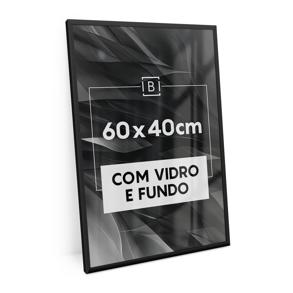 Moldura 60x40 Cm C/ Vidro Quadro Foto Retrato Mdf Emoldurar Quebra-cabeça