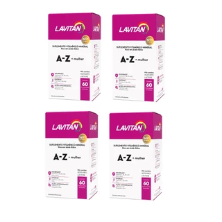 Kit 4 Lavitan A-Z Mulher 60 Comprimos Vitaminas e Minerais - Energia - Imunidade