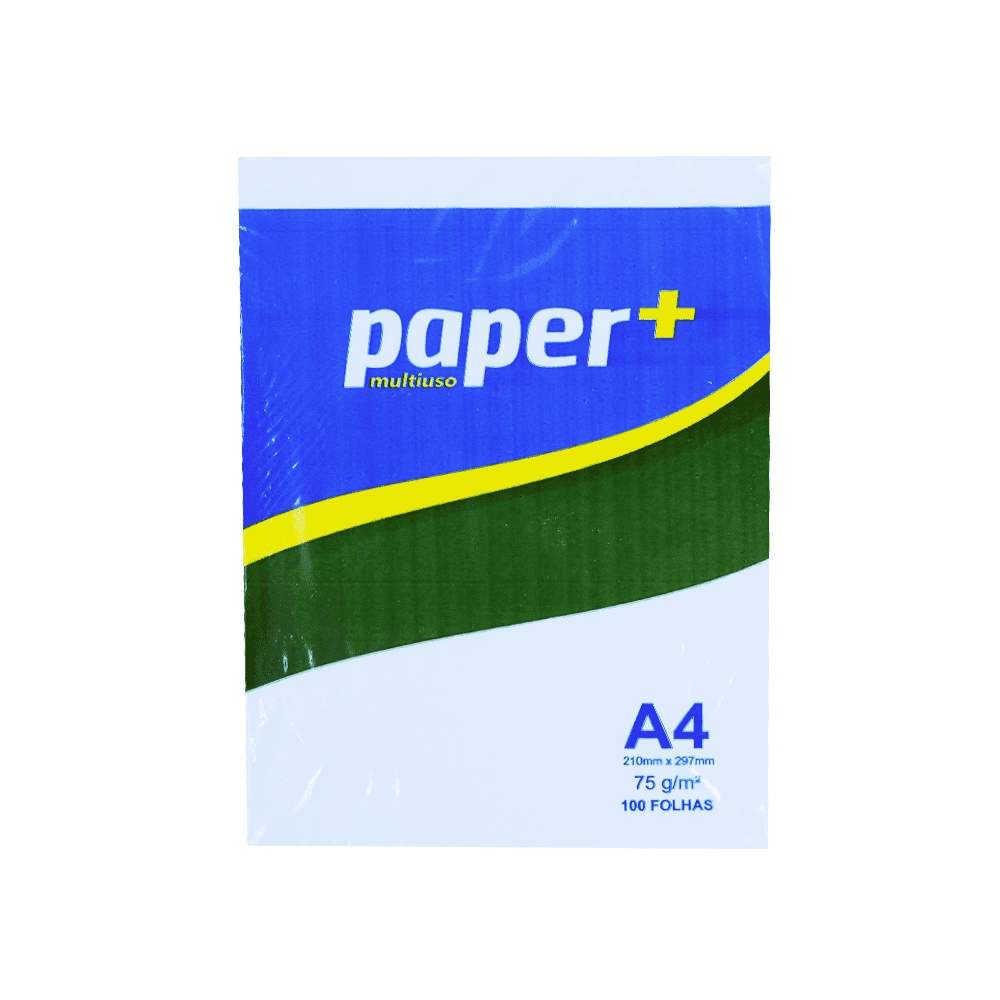 Papel Sulfite Paper Mais A4 75 Gramas 210 x 297 mm Pacote com 100 Folhas Mais Branco