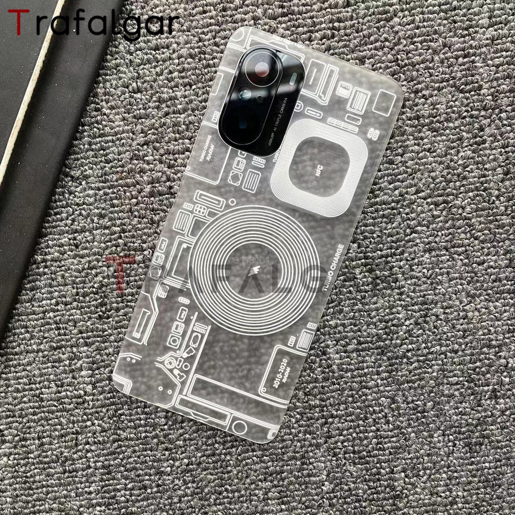 Tampa Traseira Plástica Para Xiaomi POCO F3 Da Bateria Caixa Com Substituição Lente Câmera + Adesivo M2012K11AG