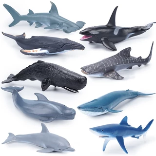 20CM Simulação Modelos De Animais Marinhos Baleia Tubarão Plástico Golfinhos Brinquedos Infantis em Oferta na Shopee