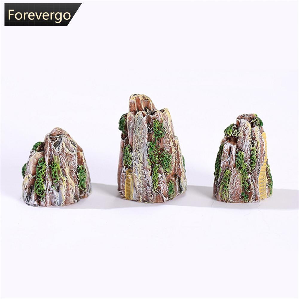 FOREVERGO Aquarium Ornamentos Vista De Montanha Resina Em Forma De Rocha Clássica Para Aquário Decorações De Tanques De Peixes D9V5