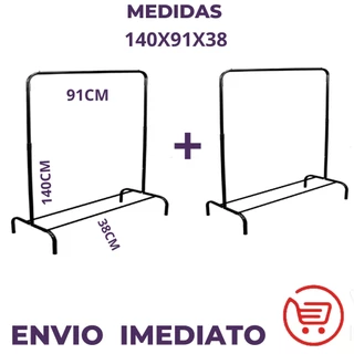 2 Arara Roupas Cabideiro E Sapateira Expositor Closet Preta