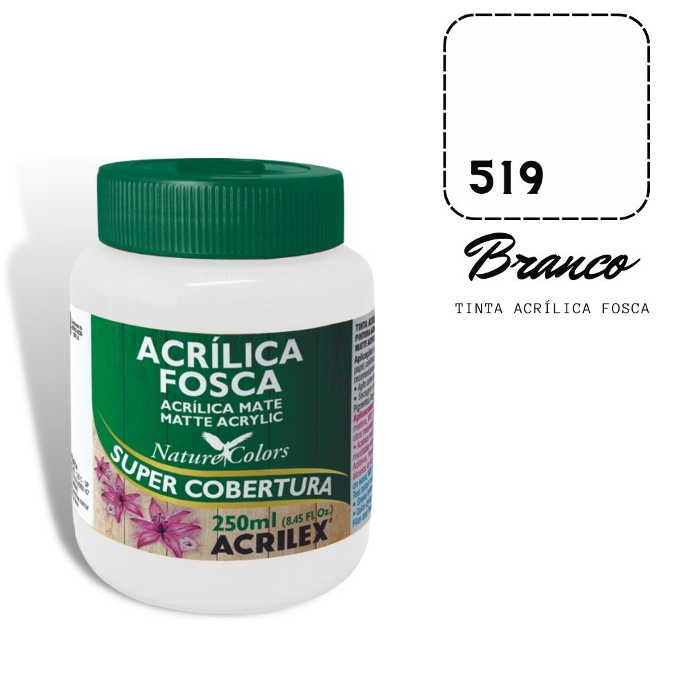 Tinta Acrilica Fosca Acrilex 250ml 519 Branco
