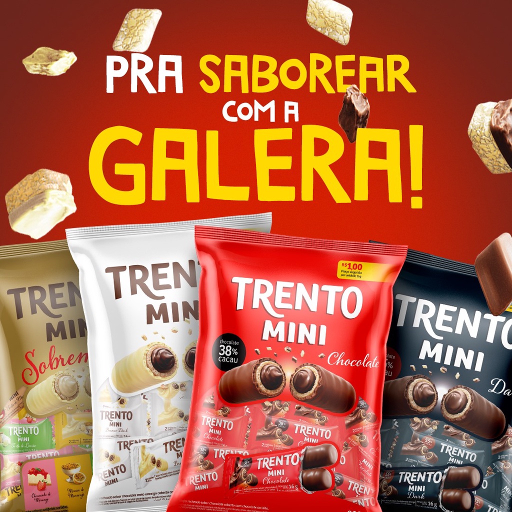 Trento Mini Chocolate Pacote 800g x 50un Shopee Brasil