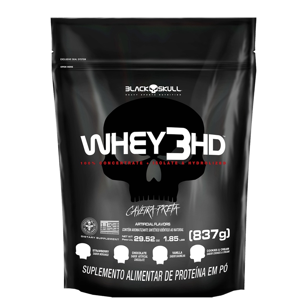 Whey 3HD 837g Refil – Black Skull