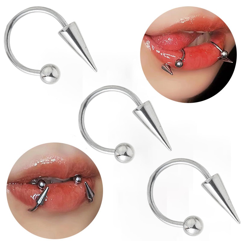 Piercing Medusa Boca Labret Ponto De Luz Haste 10mm