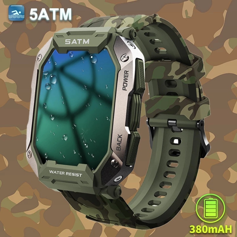 FILIEKEU relógio inteligente esportivo militar 50M à prova d'água anti-queda durável Esportes ao ar livre relogio smartwatch