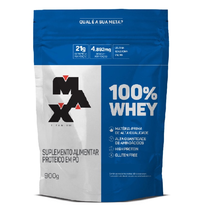 WHEY 100% REFIL 900G SABOR CHOCOLATE VF MAX TITANIUM