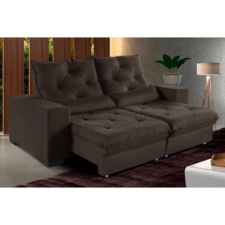 Sofá Isis Retrátil Reclinável 2,70m Suede c/ Molas ensacadas - Sofá Casa