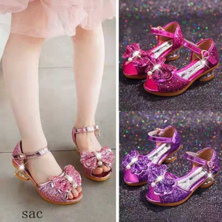 Sandálias infantis princesa meninas sapatos de dança verão novo estilo coreano salto alto boca de peixe elemento escolar 896