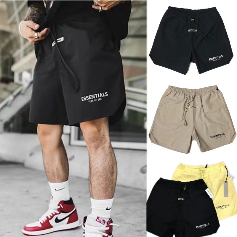 Novos Calções De Verão Essenciais Masculinos Carta Refletiva Streetwear Hip Hop Secagem Rápida E Esportivos De Algodão Respirável