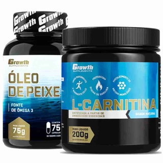 Omega 3 75 Caps + L-Carnitina em Pó 200g Growth Supplements