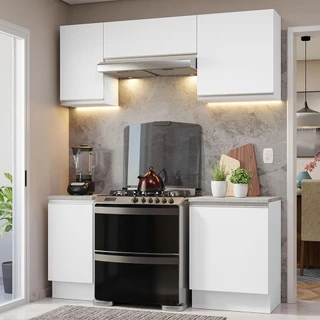 Armário de Cozinha Compacta 180cm Branco Glamy Madesa 12 em Oferta na Shopee