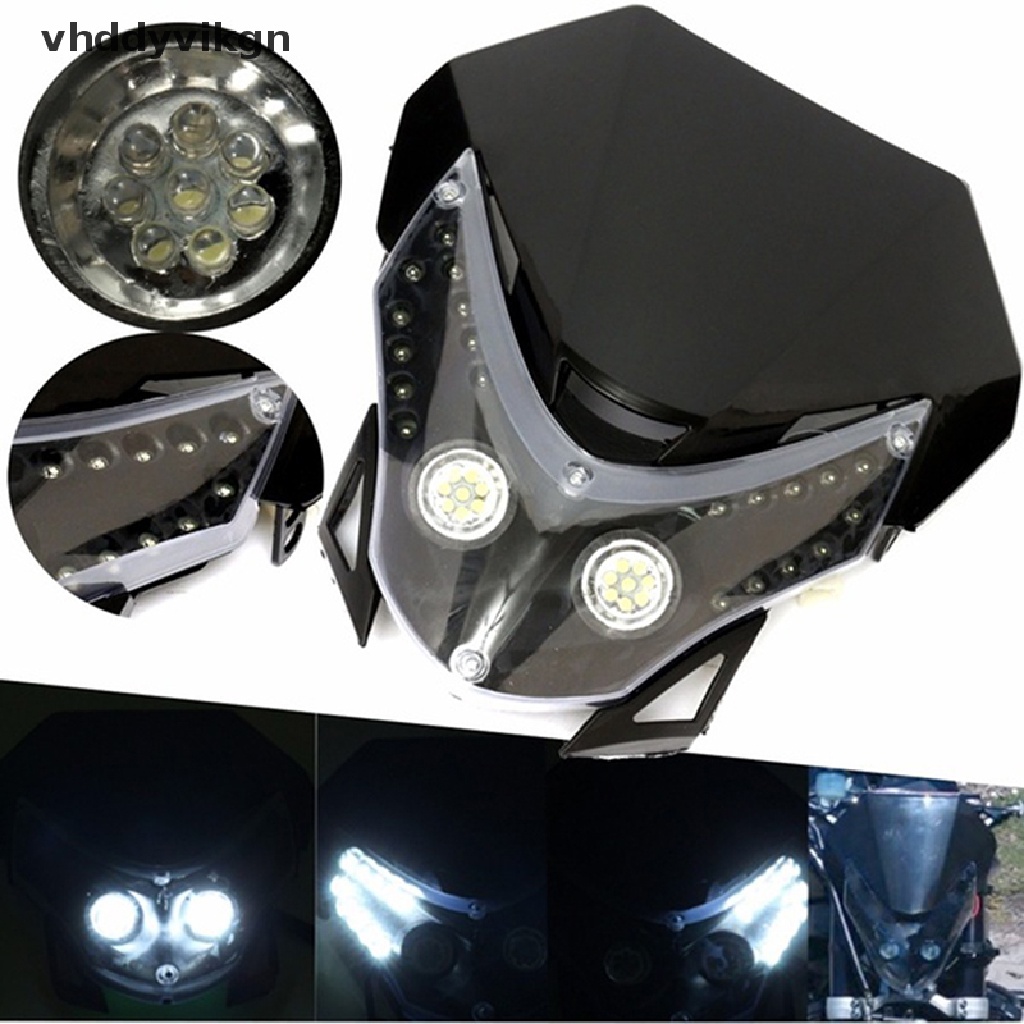 VHDD Universal Motorcycle Street Fighter Dirt Bike Farol De Bicicleta Carenagem Lâmpada Preta BR