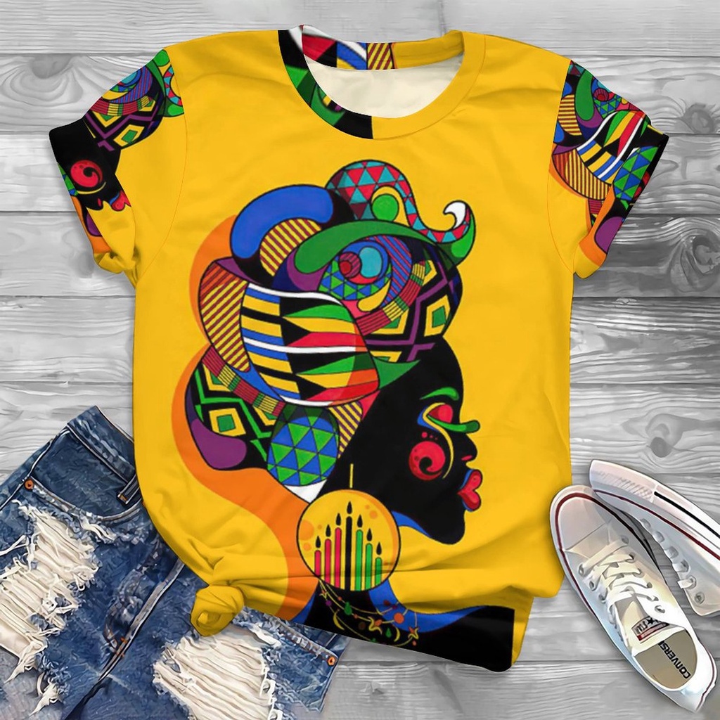 Verão Nova Camiseta Feminina De Melanina De Eu Sou Uma Forte