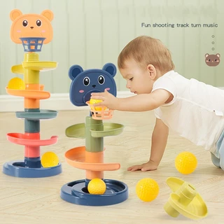 Edutivo Baby Toys Ball Rolling Stack Tower Para Bebês Girando Pista Educacional Empilhando Crianças De Brinquedos