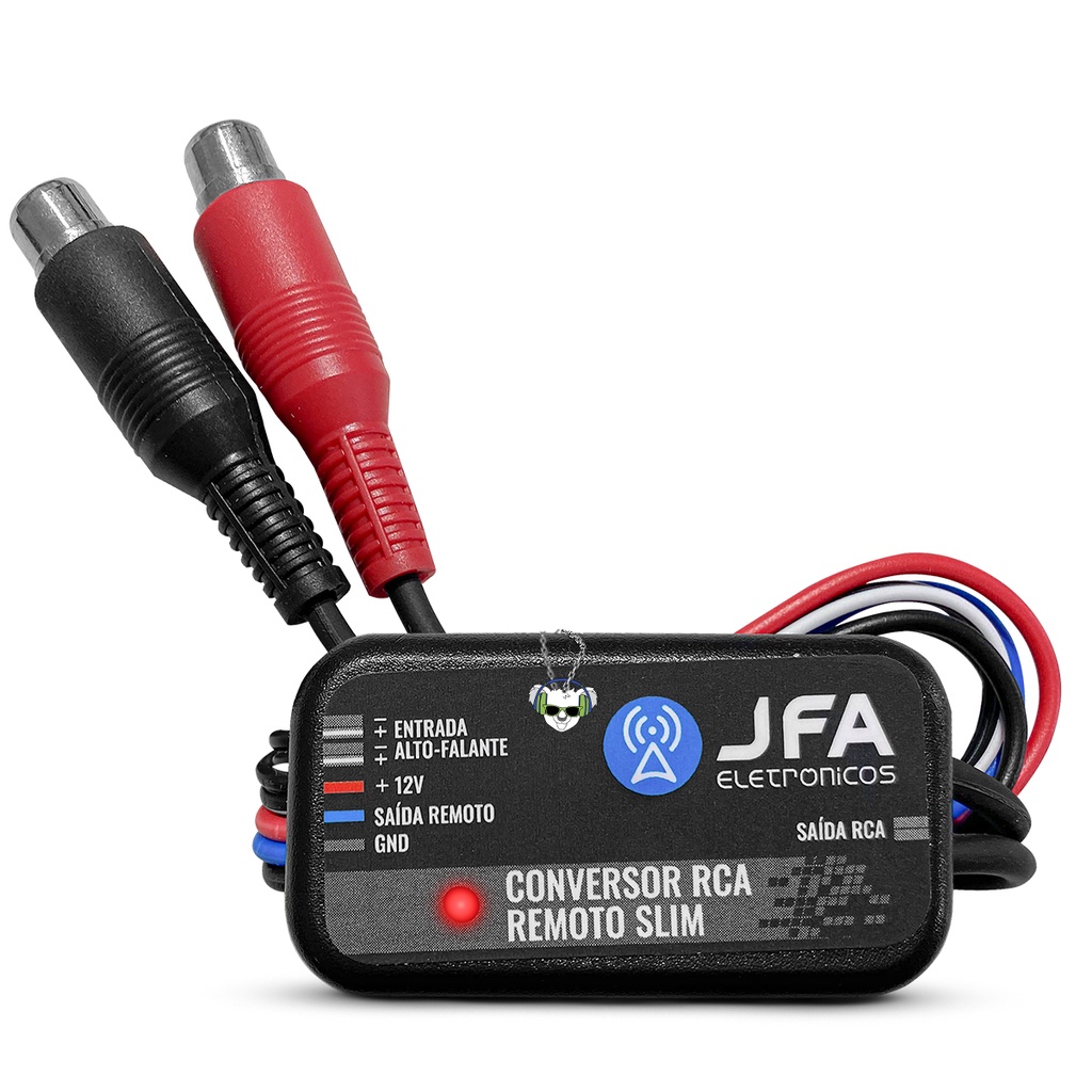 Conversor Digital Fio para Rca Remoto Slim 12V Jfa Eletronicos Automotivo Cd Dvd Som Original
