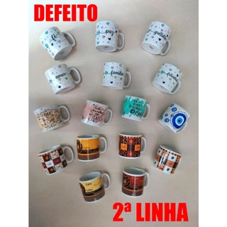 Caneca I Xícara de porcelana COM DEFEITO - 120 ml I PEQUENA I sortidas