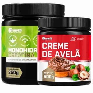 Kit Creatina 250g Monohidratada + Creme Avelã 500g Growth