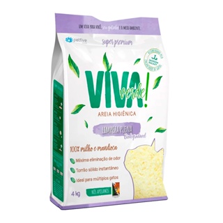 Areia Higiênica Para Gatos Biodegradável Limpeza Plena Viva Verde - 4kg