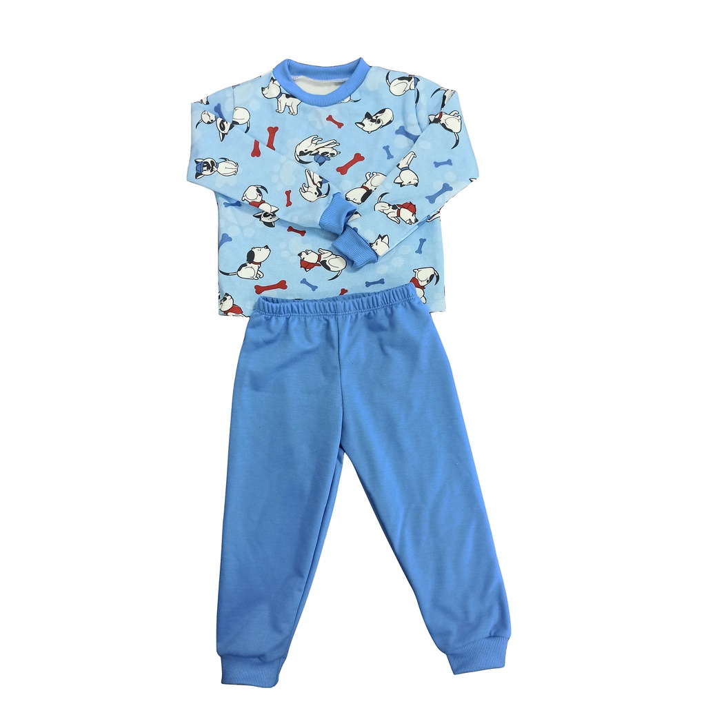 Pijama Infantil Masculino Inverno Moletinho Flanelado 0 A 4 Anos