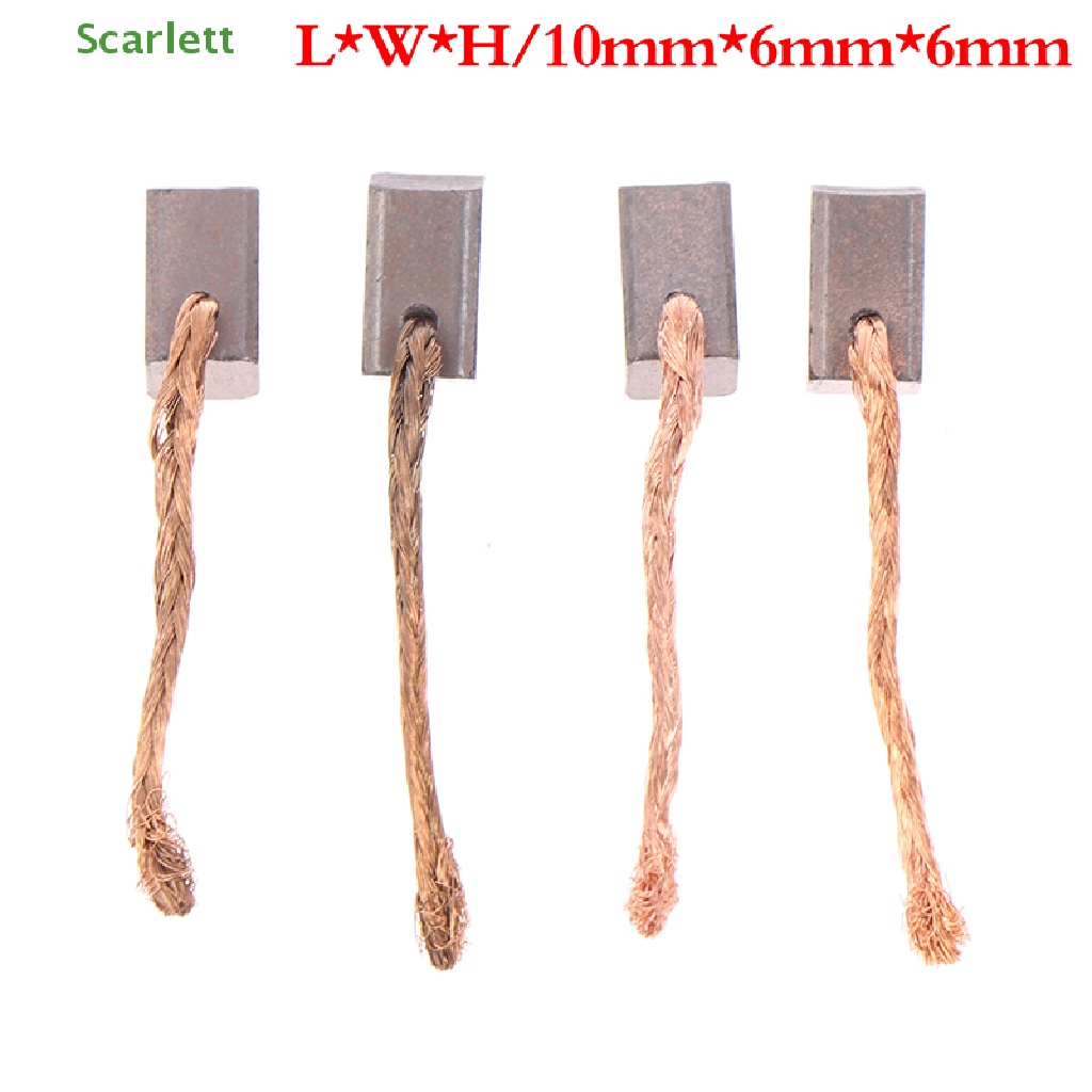 [Scarlett] 4pcs Escova De Carvão Com Motor Elétrico Escovas De Grafite Ventilador 6x6x10mm [Preferido]