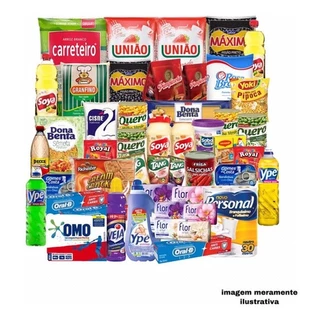 Cesta Básica Completa + Limpeza Top 60 Itens Frete Grátis