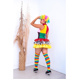 Fantasia Vestido Palhaça Colombina Arlequina Adulto Cosplay Halloween  Carnaval Festa Zumbi Noite do Terror Dia das Bruxa em Promoção na Americanas