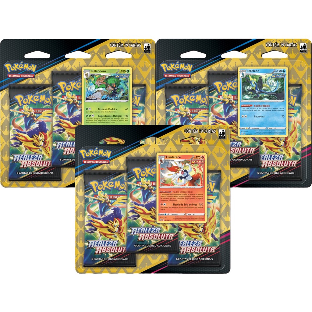 Kit 3 Pokémon Blister Triplo Realeza Absoluta Iniciais Galar | Shopee ...