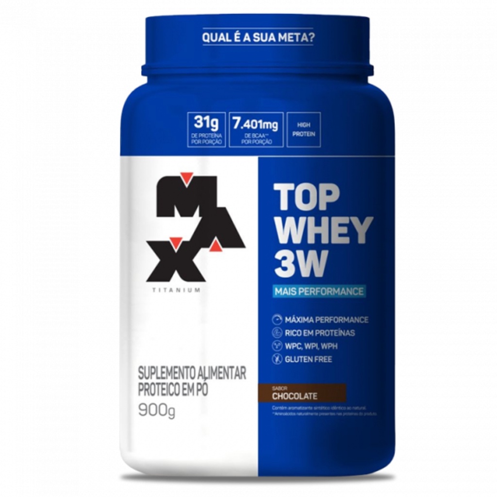 Top Whey Protein 3W Concentrado 900g Max Titanium